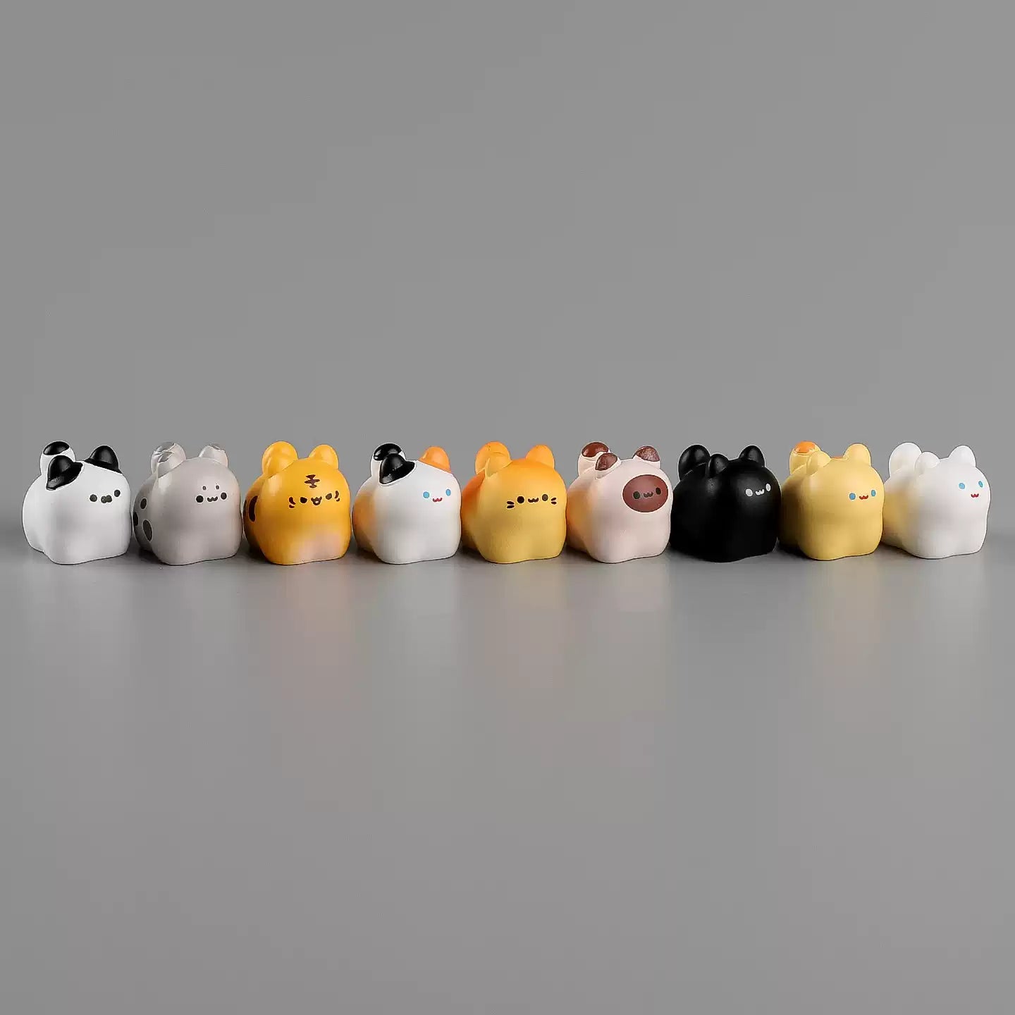 Nine Energetic Kittens Mini Figurines